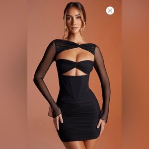 NWOT Oh Polly Long Sleeved Ruched Mini Dress